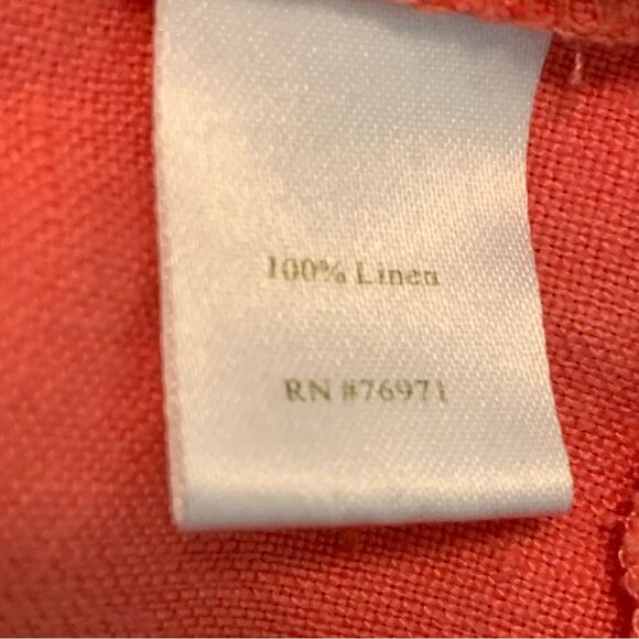 Garnet Hill Linen Dress Women’s 4 Orange Sleeveless Scoop Neck Relaxed. - Picture 8 of 13